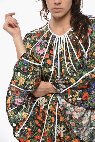 Asymmetric Blouse LYRA With Floral Pattern
