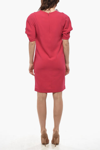 Einfarbiges Kleid MALIA mit V-Ausschnitt
