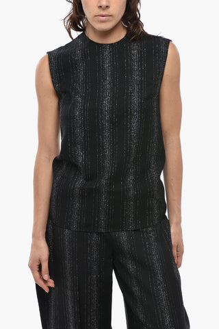 Top aus Wollmischung mit Lurex-Details