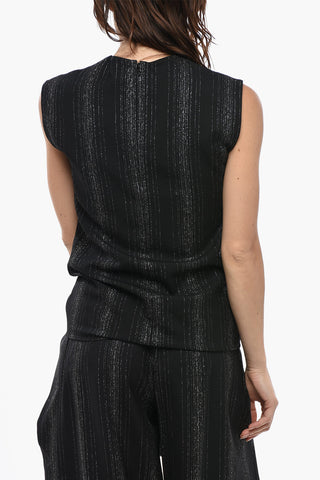 Top aus Wollmischung mit Lurex-Details
