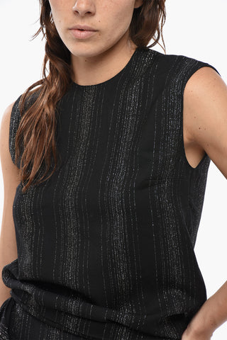 Top aus Wollmischung mit Lurex-Details