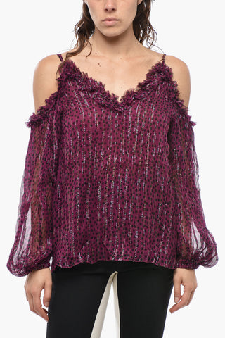 Cold-Shoulder-Top KIARA Aus Seidenmischung Mit Lurex-Details