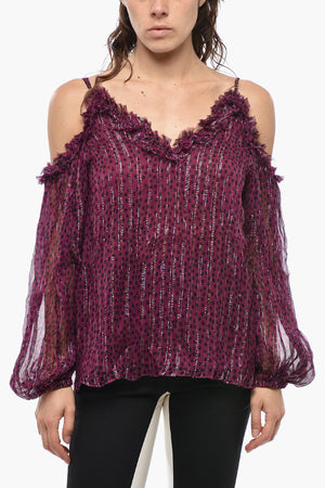 Cold-Shoulder-Top KIARA Aus Seidenmischung Mit Lurex-Details