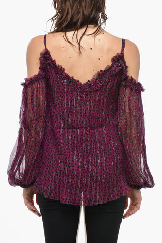 Cold-Shoulder-Top KIARA Aus Seidenmischung Mit Lurex-Details