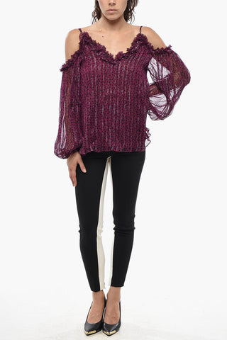 Cold-Shoulder-Top KIARA Aus Seidenmischung Mit Lurex-Details