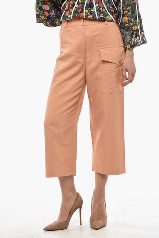 Pantaloni Cargo Cropped Fit in Misto Cotone