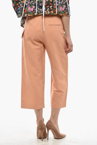 Pantaloni Cargo Cropped Fit in Misto Cotone
