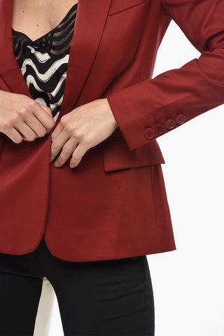 Blazer aus Wolle mit spitzem Revers