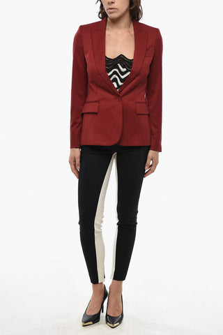 Blazer aus Wolle mit spitzem Revers