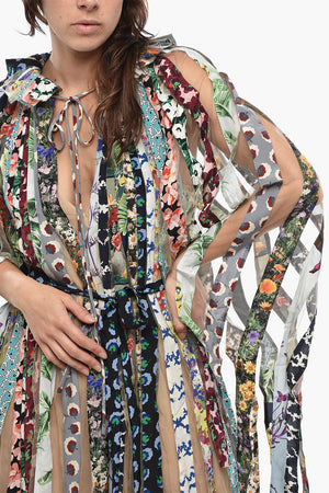 Bedrucktes Kleid GABRIELA mit transparenten Einsätzen
