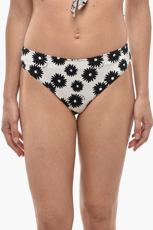 Two-Tone Bikini Brief With Floral Print