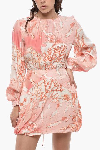 Ausgestelltes Seidenkleid AMANDA Mit Muster