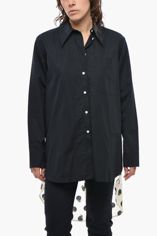 Camicia LOLA in Cotone Organico con Inserto in Seta a Fantasia