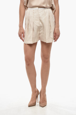Shorts Aus Wolle ARIEL Mit Vorderen Bügelfalten