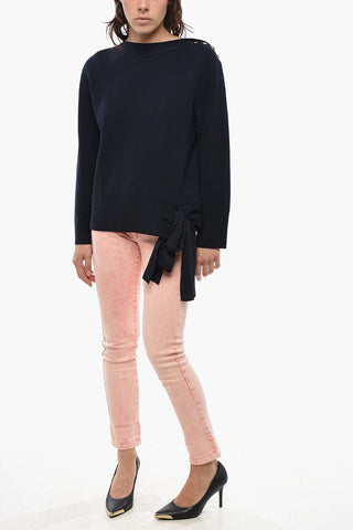 Maglia in Cotone Leggero con Bottoni Dorati