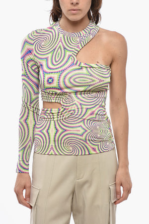 Einschulter-Top HALLUCINOGENIC mit Muster und Cut-out-Details