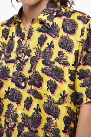 Camicia RICKY in Seta a Fantasia con Doppio Taschino