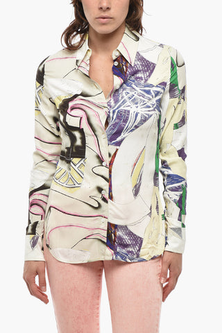 Camicia in Tessuto Stretch a Fantasia