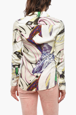 Camicia in Tessuto Stretch a Fantasia