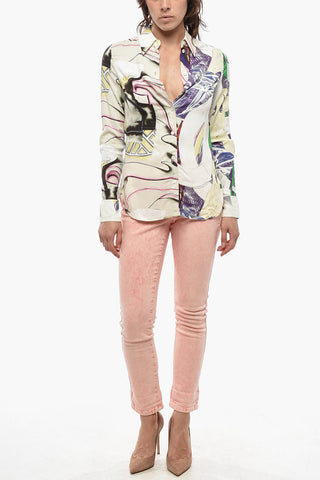 Camicia in Tessuto Stretch a Fantasia