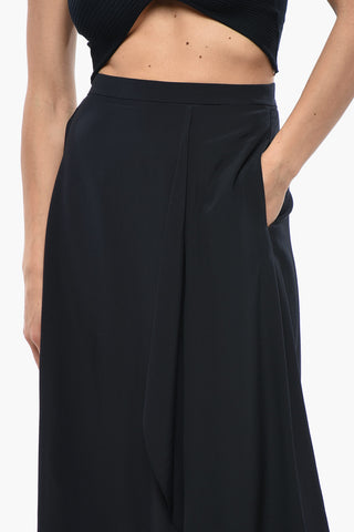 Gonna Midi In Seta Crepe De Chine