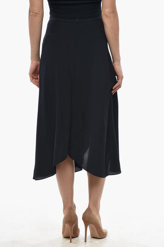 Gonna Midi In Seta Crepe De Chine