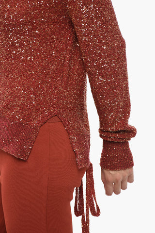 Strickcardigan Mit Pailletten Und Rückseitigem Schlitz