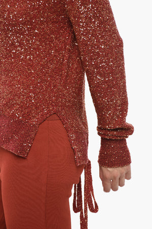 Strickcardigan Mit Pailletten Und Rückseitigem Schlitz