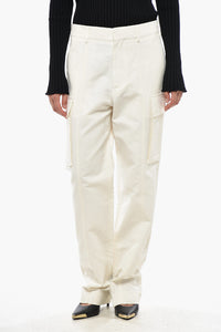 Linen-Blend Cargo Pants With Concealed Closure