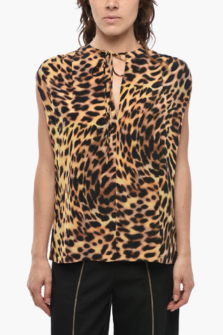 Top aus Seidenchiffon mit Animalprint