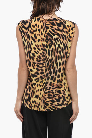 Top aus Seidenchiffon mit Animalprint