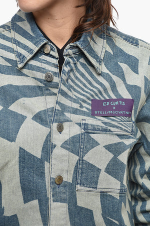 ED CURTIS X STELLA MCCARTNEY Overshirt a Motivo Opitical Laser In Denim