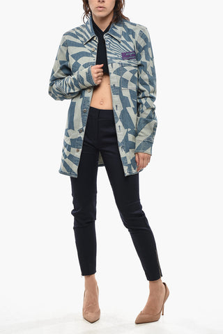 ED CURTIS X STELLA MCCARTNEY Denim Overshirt with Optical Laser Pattern