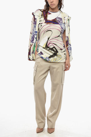 Patterned Top With Billowing Sleeves