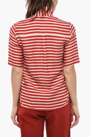 Awning-Striped Blouse LANA with Zip Closure