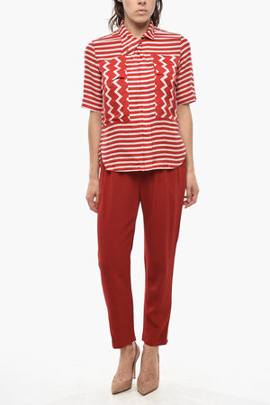 Blusa LANA a Righe Awning Con Chiusura Zip