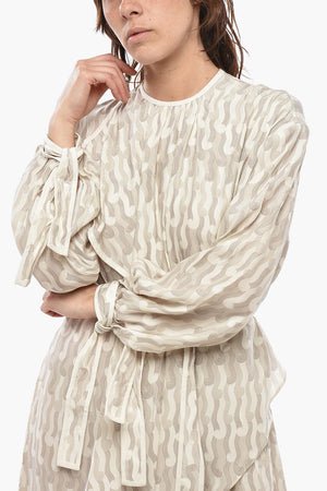 Langes Kleid TAYLOR aus gemusterter Seide