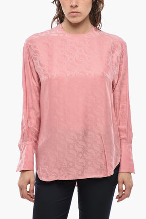 Top Aus Seidenmischung Mit Geometrischem Muster