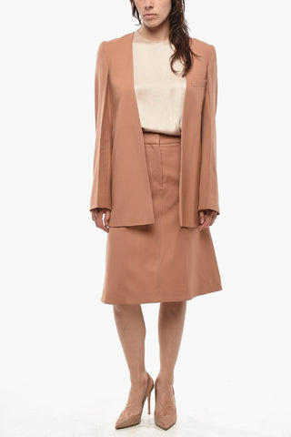 Kragenloser Blazer Aus Wolle Mit Tasche