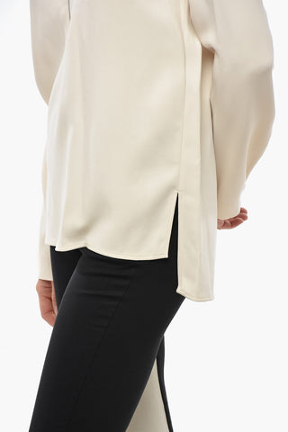 Asymmetric Long-Sleeve Blouse with Front Zip
