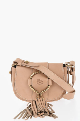 Leder-Umhängetasche mit Maxi-Quaste
