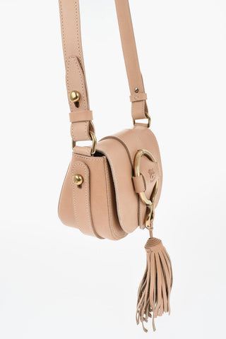 Leder-Umhängetasche mit Maxi-Quaste