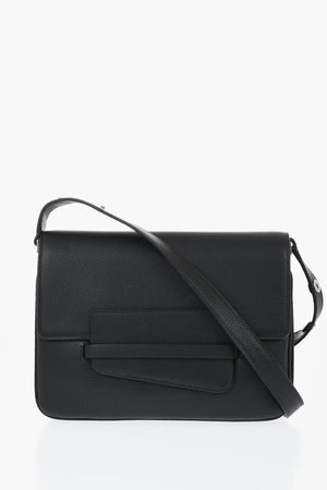 Einfarbige Schultertasche Aus Gehämmeretem Leder