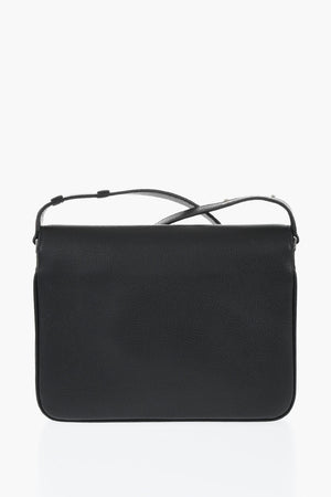 Borsa a Spalla in Pelle Martellata a Tinta unita