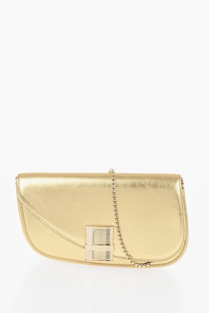 Borsa a Spalla FIAMMA in Pelle Metallizzata con Tracolla a Catena