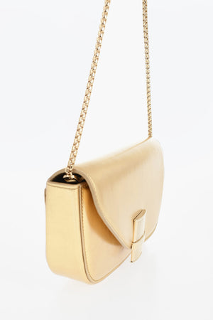 Borsa a Spalla FIAMMA in Pelle Metallizzata con Tracolla a Catena