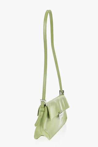 Solid-Color Leather Shoulder Bag MATILDA With Metal Detail