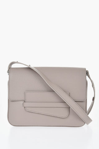 Einfarbige Schultertasche Aus Gehämmeretem Leder
