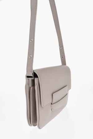 Einfarbige Schultertasche Aus Gehämmeretem Leder