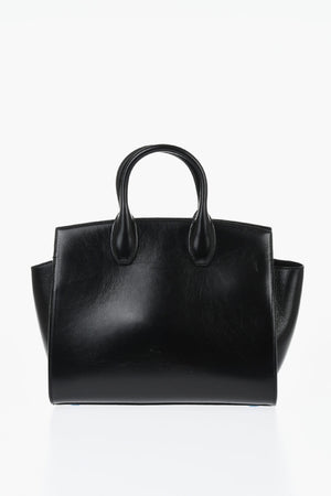 Handtasche RIELA aus Leder mit Außenfach